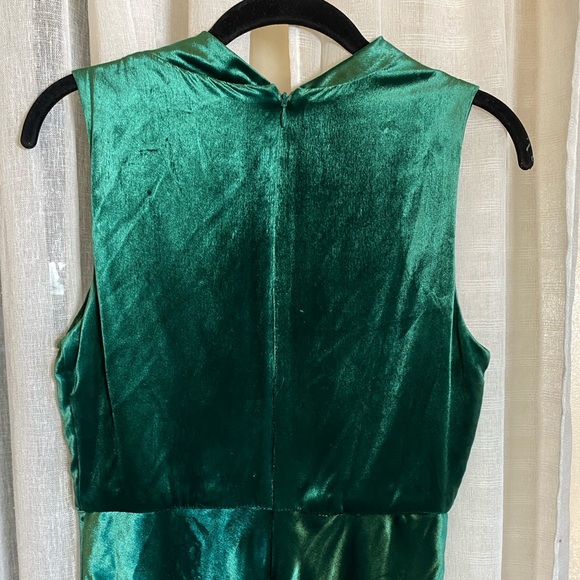 Eva Franco for Anthropologie Peplum Top Crushed Velvet Green Size 2 - Picture 5 of 12